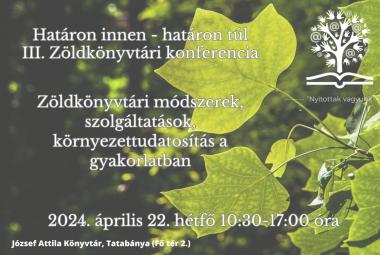 III. Zöldkönyvtári konferencia április 22-én a JAMK-ban